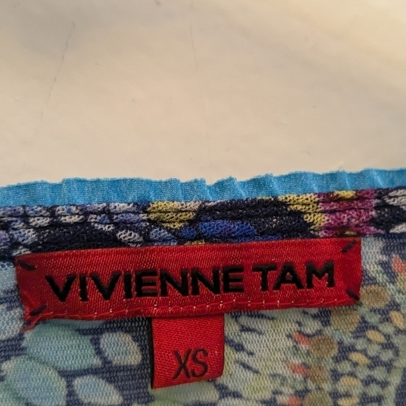 Vivienne Tam Mesh Y2K Bell Sleeve Top - Picture 2 of 4